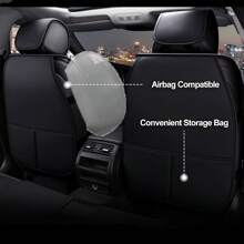 5 Seat Car Seat Covers Faux Leather Seat Covers Full Set Waterproof Universal For Car Sedan SUV Truck Front & Rear Seat Cushion Protector With Back Big Storage Bag - Black/Red - View 4