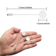 10pcs Flat Round Pins & Brooches, Multi-Purpose Craft & Sewing Supplies Suitable For DIY Jewelry, Clothing And Decorations