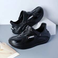 Women's Fashionable Hollow Slip On Shoes, Thick Sole Mule Shoes, New Summer Colorblock Breathable Closed Toe Anti-Slip Backless Sandals, Soft Bottom Versatile Comfortable Indoor/Outdoor Garden Clogs - Black - View 1