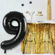 1/2 件黑色数字气球 40 英寸 1-80 数字铝膜气球适用于生日派对、周年纪念日等派对室内外装饰,营造派对氛围 - 黑色 - 查看 25