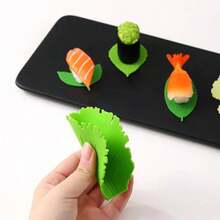 Green Leaf-Shaped Bento Box Divider, Creative Leaf Design Food Separator, Oil Proof Sushi Decor - Multicolor - View 2