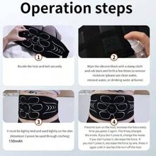EMS Muscle Stimulator, Abdominal Muscle Trainer, Ab Shaper, Electric Muscle Toning Belt, Fitness Massage, Battery Capacity: 150mAh - Black - View 6