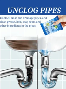 Polvo limpiador para desatascar tuberías obstruidas de drenaje, inodoro y cocina