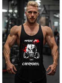 Men's Fitness Tank Top Gym Bodybuilding - Black - View 1