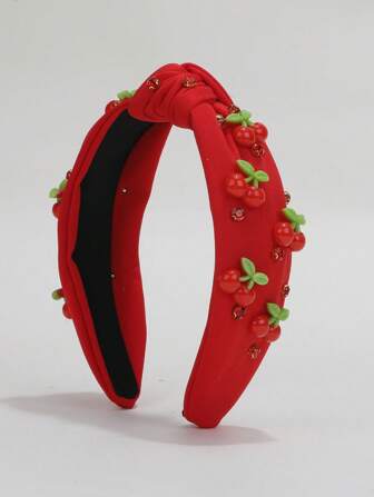 1 Pc Cherry Decorated Headband, Cute Gift For Mom,Hairband,Hair Hoop,Hair Accessories Headbands