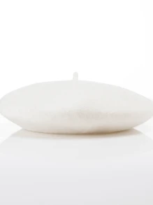 1pc Plain Minimalist Beret Hat, Suitable For Everyday Wear - Apricot - View 5