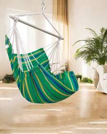Hammock Chair Swing (500 Lbs Max) - Hanging Hammock Chair Rope Swing Indoor Hammock Chair,Outdoor Furniture,Swing Chair For Room,Amaca Para Adultos,Hamacas Para Adultos,Columpio Para Patio,Swing Sets Backyard, Patio Furniture Set For Bedroom, Outdoor, Patio, Bedroom, Porch, Deck - Sturdy Steel Bar With Anti-Slip Safety Rings - B 格林 - 查看 8