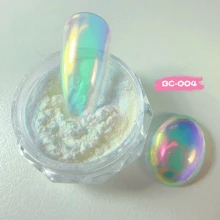 0.2g/Box Nail Powder Pearl Rubbing On Nails Aurora Pink Chrome Dust Nail Art White Moonlight Mirror Glitter Manicure Holographic Powder Nail Art Decoration