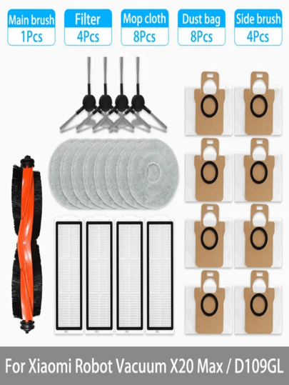 Stofzuiger Robot Accessories Spare Parts Compatible Mijia Omni M30 D102 X20 Pro D102GL Max D109GL Cleaners