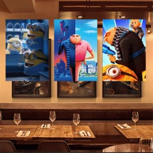 1pc Wall Arts Posters Anime Vintage D - Despicable Daddy 4 Posters Fancy Living Room Bar Wall Painting Retro Decorative Painting In The Middle, Suitable For Living Room, Dining Room Or Bathroom, Room Decoration, High Quality Without Frame, Indoor/Outdoor Canvas Art, Frameless
