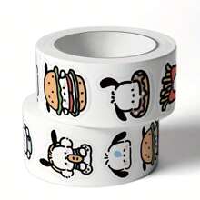 1 pièce Rouleau d'autocollants Sanrio Pochacco - Autocollants décoratifs mignons de personnages de dessin animé, convient pour les journaux, les bureaux, les fans d'anime et l'artisanat, sur fond blanc avec des motifs alimentaires ludiques et de personnages, décoration de chambre d'anime, décoration de maison, décoration murale, décoration de salle de bain, décoration de chambre, décoration de pièce, décoration de salon, décoration de maison, art mural de salon, papier peint, autocollants personnalisés