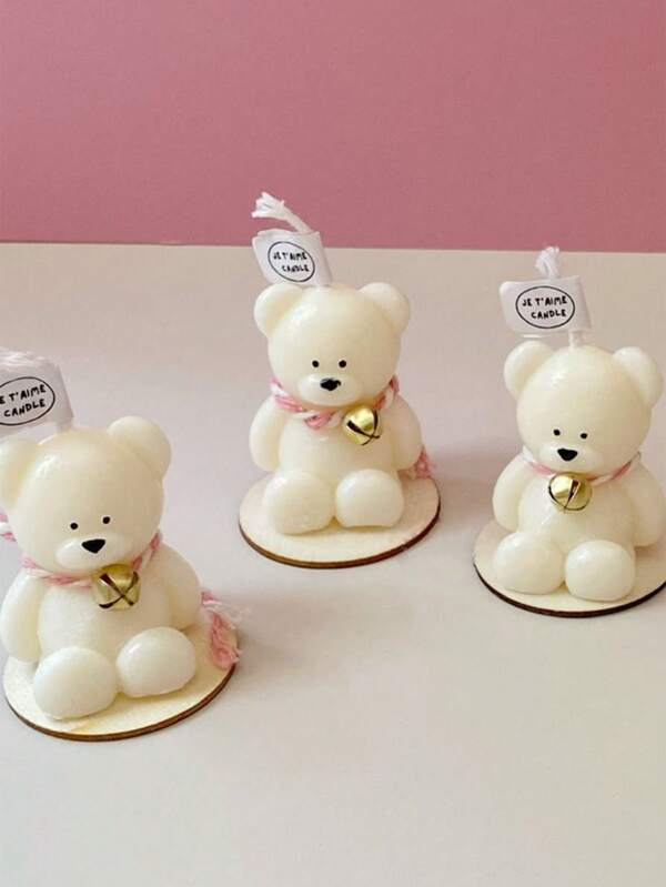 1st Mini schattige teddybeer geurkaars, handgemaakt, 3 maten beschikbaar (17g, 55g, 104g), langdurige brandtijd 4-8 uur, geschikt voor kamer, eettafel, woningdecoratie, vakantiefeest, feestgunst