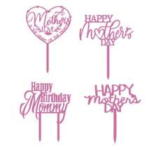 1 件母亲节蛋糕装饰，亚克力“母亲节快乐”蛋糕装饰