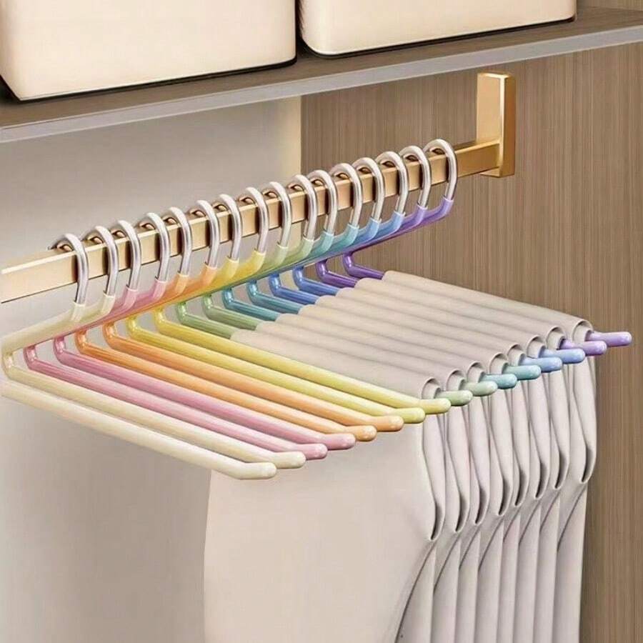 Goose-Shaped Trouser Rack Household Hanging Trousers Special Hanger Non-Marking Trouser Clip Non-Slip 2-Shaped Wardrobe Built-In Storage Artifact - White - View 1