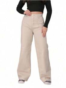 Calça Wide Leg Feminina 04 ao 16 Básica Escolar Infantil Juvenil Menina