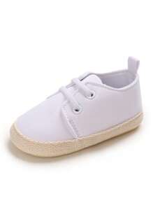 Fashionable White Canvas Casual Shoes For Infant Boys, Soft Bottom Comfortable Toddler Walking Shoes - White - View 5