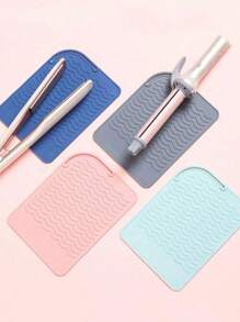 1pc Silicone Heat Styling Tool Mat, Universal Size Heat Resistant Pad For Storing And Travel, Heat Styling Tool Mat, Heat Resistant Silicone Styling Mat For Storage And Insulation, For Straightener, Iron And Curler, Use This Non-Slip Silicone Heat-Resistant Mat To Protect Your Styling Tools - Multicolor - View 5