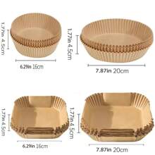 100pcs Paper Air Fryer Liners, Non-Stick Baking Paper, Compatible With Most Air Fryers Air Fryer Kitchen Air Fryer Liners Air Fryer Paper Airfryer Air Frier.Paper Air Fryer Liners, Parchment Paper For Baking, Non-Stick Steamer Mat For Cooking