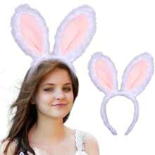 1 Piece Plush Rabbit Ear Hair Hoop Clasp For Girls Young Women Cosplay Headwear - Pink - View 6