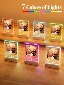 Customized Photo Acrylic LED Night Light With Printed Photo, Customized Song Name, Suitable For Friend, Family, Anniversary, Gift, Home Decor, Various Anniversary Gifts 1pc Multi-Functional, Ornamental,Reusable Exquisite,Stylish,High-Quality,Colorful,Modern Custom,Personalized,Unique Ideal Gifts, Valentine Day, Valentine Day Decor Birthday Graduation,Slow Summer Living,Warm Ambience,Fall Decor,Office Decor,Elegant Living - A Picture + Song Title - View 4
