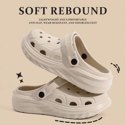 Heavy-Duty Slip-On Sandals, Women's Summer Outdoor Thick Sole Platform Beach Shoes, Anti-Skid Slippers Couples