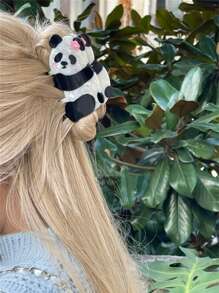 1pc Panda Pattern Hair Clip, Cute & High-End Hair Claw Hair Accessory For Women