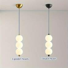 1 pieza Lámpara colgante LED moderna, ajustable a 3 colores, montaje al ras de la mitad metálica pulida con pantalla de acrílico, control de interruptor, cableado fijo, 110V-240V, incluye hardware de instalación - Apto para dormitorio, pasillo, iluminación acentuada