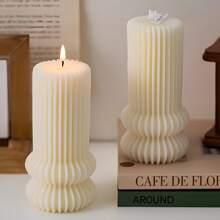 1 Stück nordischer Kunstdekoration mit geometrischer Form als Duftkerze, einfache weiße Kerzen Dekoration, hochwertig handgefertigt aus Soywachs, kreative Mode Kerzen Deko, geeignet für Heim Dekoration, Tischdekoration, Raumduft, Foto Requisiten, als Geschenk für Freunde und Familie, Feiertage, Duftkerzen für alle Jahreszeiten, Kerzen Deko - Verschiedenfarbig - Übersicht 7