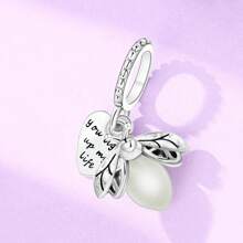 1 Pc S925 Sterling Silver Firefly Wordmark Tag Pendant, Commuter Casual Match, Suitable For DIY Bracelet Jewelry Making, Suitable For Women, Jewelry Gift Memorial Gift Birthday Gift - 1XC0007 - View 1