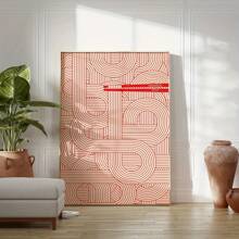 1pc, Canvas Hanging Painting, Framed Decorative Painting, Poster, Wall Art, Bauhaus Style Geometric Wall Art Print - Modern Red Abstract Canvas Poster For Home And Office Decoration Gifts Birthday Graduation