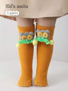 1 par de calcetines de tripulación graciosos y de dibujos animados, calcetines novedosos y lindos para estudiantes y familias, adecuados para primavera/otoño