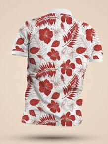 Summer Men's Beach Vacation Short Sleeved Polo Shirt Men's Casual Lapel Sports Top Polo