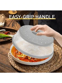 1pc Silicone Microwave Splash Cover, Food And Fruit Drain Microwave Cover, Microwave Food Cover, Microwave Plate Cover, Microwave Oven Cover, Kitchen Essentials, Dishwasher Safety, Multifunctional Silicone Folding Fresh-Keeping Cover, Oil And Splash Proof Cover, Dedicated Heating Cover, Folding Cover, Summer Essentials, Cups ﻿