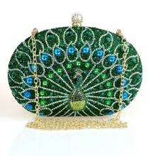 閃閃發光、閃閃發亮、優雅、精美時尚綠色鑽石裝飾女士晚禮服晚宴包,派對女孩晚宴包,適合女性參加聚會、婚禮、舞會、晚宴/宴會,是女性最佳禮物 - 綠色 - 查看 2