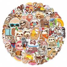 50 张可爱树懒涂鸦贴纸，装饰派对滑板手机壳水杯吉他贴纸可 DIY 贴纸