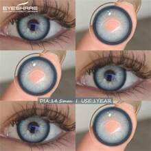 1 Pair Colored Contact Lenses For Eyes Blue Natural Colorful Contact Lenses Enlarge Eyes Brown Makeup Contact Yearly Disposable Green Beautiful Pupil 14.5mm