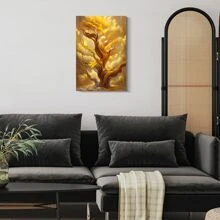 1Pc Framed Canvas Poster, Money Tree Money Falling Wall Art Canvas Paintings, Ideal Gift For Bedroom Living Room Corridor, Wall Art, Wall Decor, Winter Decor, Room Decoration