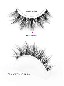Asiteo Asiteo 5 Pairs Of Doll Style Natural False Eyelashes - Transparent Stem Manga Eyelashes, Comic Fairy Design, Perfect For Role-Playing - Reusable