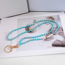 1 Piece Crystal Beads Work Id Lanyard Be Kind Letter Mobile Phone Chain Women's Cute Teacher Lanyard Key Chain Necklace Id Badge Glasses Mask Chain - Multicolor - View 18