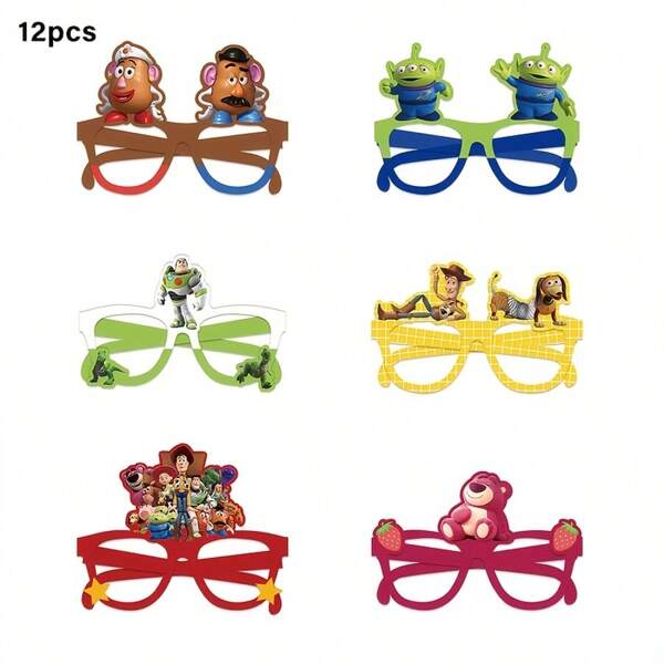 ONE PIECE 12 Packs Themed Birthday Party Glasses, Paper Photo Props For Christmas, Halloween, Valentine's Day, Tailgating, Bachelor Party - No Electricity Needed, Fun Accessories For Celebrations