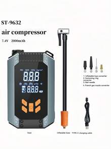 1 szt. 150PSI 3000A Rozrusznik ze sprężarką powietrza, 5 w 1 Funkcja Cyfrowy samochodowy kompresor opon Skrzynka rozruchowa Akumulator, przenośna ładowarka samochodowa do 10L benzyny lub 4,0L