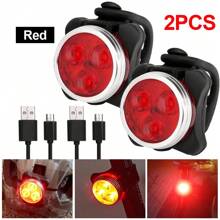 NetHong Bike Light Set, Super Bright USB Rechargeable Bicycle Lights,Waterproof Mountain - Black - View 2