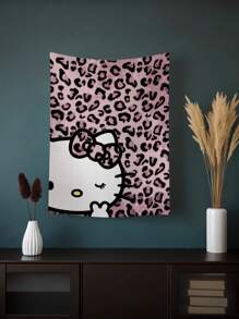 Sanrio 1 pieza Póster artístico de pared de Hello Kitty Sanrio, impresión artística en lienzo, un cartel ideal como regalo para el dormitorio, sala de estar, cocina, pasillo, decoración de pared, decoración de otoño, decoración de habitación, decoración de cumpleaños, regalos, regalos del día de San Valentín, animales modernos vintage Kuromi
