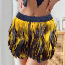 Women's Artificial Feather Mini Skirt, Polyester Feather Skirt For Family Party, Gothic Rave, Prom, Cocktail, Evening Dress, Lovely Short Skirt, Suitable For Spring, Summer, Autumn, Winter - Multicolor - View 11