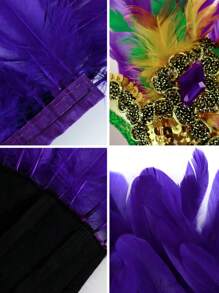 1 st. Elegante veren vermomming masker hoofdtooi, carnaval hoofddeksel, showgirl kostuum accessoires voor vrouwen