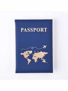 1 pièce Étui de passeport en PU créatif avec porte-billet, étui de passeport mode pour voyage de vacances, protection de l'étui de passeport