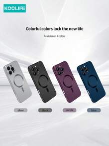 1pc Koolife Soft Silicone Magnetic Wireless Charging Magsafe Fully Protective Phone Case, Ultra-Thin Matte Metal Painted Anti-Fall Lens Cover, Built-In Buttons Compatible With IPhone 11/12/12Pro/12ProMax/13/13Pro/13ProMax/14/14Plus/14Pro/14ProMax/15/15Pro/15Plus/15ProMax/16/16Pro/16Plus/16ProMax