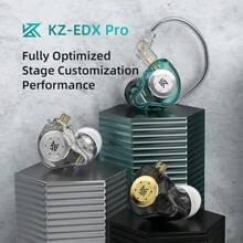 KZ Écouteurs HiFi dynamiques KZ EDX PRO avec micro et commande en ligne, adaptés aux smartphones, ordinateurs, jeux, sport et écoute musicale. Comprend un câble avec adaptateur