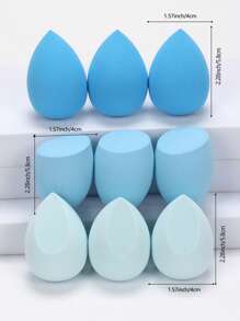 9pcs Multi-Color Makeup Sponges, Suitable For BB Cream, Foundation, Setting Powder To Create Flawless Complexion. Also Can Be Used With Concealer, Blush, Eyeshadow. Expands When Wet, Latex-Free, Dual-Use Wet & Dry, Fits All Skin Types.