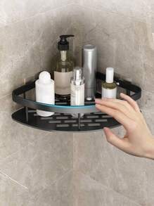 Two Triangle Bathroom Shelf Household Bathroom Supplies Storage Rack Kitchen Storage Organizer No Drill Wall Mounted Shampoo Bottle Shower Corner Rack Toilet Storage Rack Aluminum Bathroom Kitchen Accessories - MultiWarna - View 6